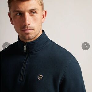 Ted Baker London Navy Zip Up Sweater